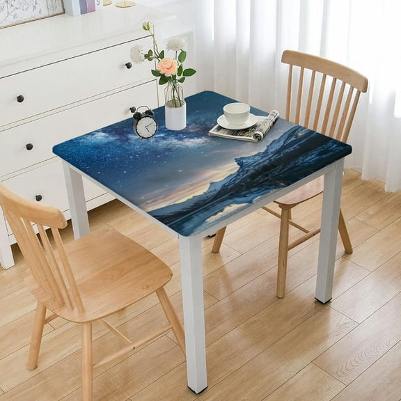 nygtbtfer Blue Hemmed Tablecloth, Landscape Printed Tablecloth DIY tablecloths Personalized Table Colth, Gifts for Babies, Family and Friends,  46*46