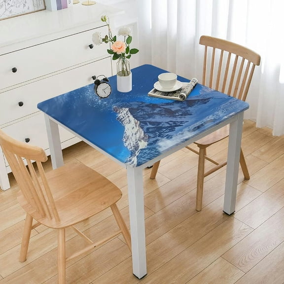 nygtbtfer Blue Hemmed Tablecloth, Landscape Printed Tablecloth DIY tablecloths Personalized Table Colth, Gifts for Babies, Family and Friends,  52*52