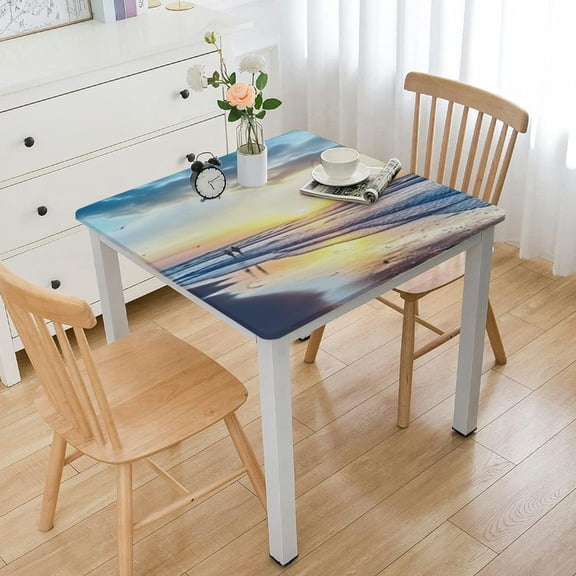 nygtbtfer Blue Tablecloth, Landscape Printed Tablecloth Personalized Picture Table Cloth Fitted Washable Customized Patio Table Cover for Event Wedding Banquet Parties, 36*36