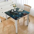 thumbnail image 1 of nygtbtfer Blue Teal Spring Floral  Tablecloth, Fitted Table Cover with Elastic for  Tables, Modern Botanical Oil Painting Art Table Cloth Outdoor Dinning Party  Tablecloths, 1 of 7