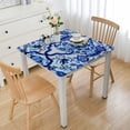 thumbnail image 1 of nygtbtfer Blue Tile Print Indoor/Outdoor Fabric Tablecloth - Delft Blue Medallion Design Soil Resistant, Water Repellent Fabric Tablecloth, Oblong/Rectangular, 1 of 7