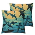 thumbnail image 1 of nygtbtfer Blue Underwater Sea Fish Throw Pillow  Cushion Decorative Gift Square Pillow Case for Couch Sofa Bed White, 1 of 7