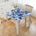thumbnail image 1 of nygtbtfer  Blue White Floral Tablecloth Party Supplies Blue and White Flower Vintage Disposable Plastic Table Cover For Floral Theme Bridal Baby Shower Wedding Birthday Spring Tea Party Decorations, 1 of 7