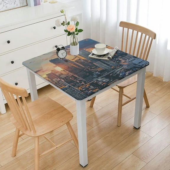 nygtbtfer Brown Tablecloth, Landscape Printed Tablecloth Personalized Picture Table Cloth Fitted Washable Customized Patio Table Cover for Event Wedding Banquet Parties, 40*40
