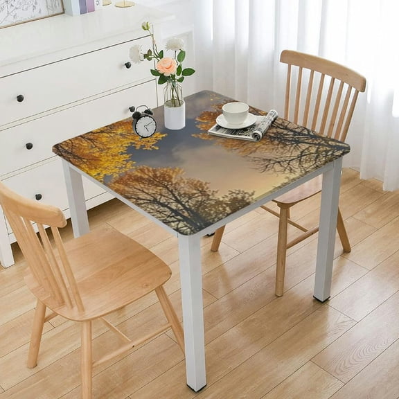 nygtbtfer Brown Tablecloth, Landscape Printed Tablecloth Personalized Tablecloth Waterproof Stain Resistant Polyester Tablecloth for Picnic Banquet Holiday Party Kitchen Dining Room, 40*40