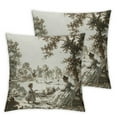 thumbnail image 1 of nygtbtfer Brown Toile Pillow Covers Throw Pillows Vintage Cottage Pillows Cases Set of 2 for Farmhouse Sofa Couch Living Room Bedroom Christmas Decor White, 1 of 7