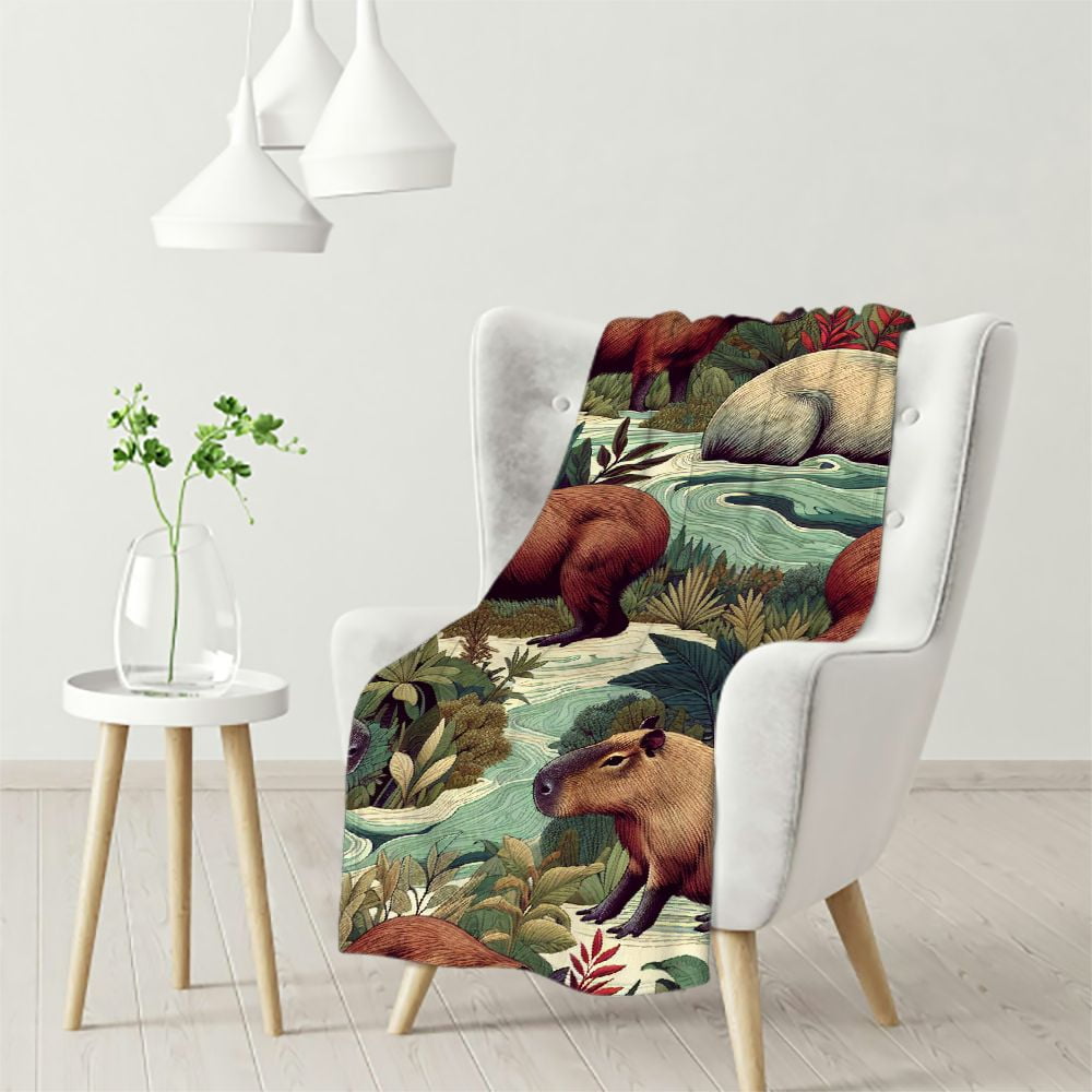 nygtbtfer Capybaras All Season,Bed Blanket Cute Capybara Throw Blanket
