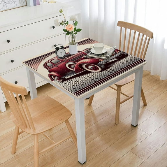 nygtbtfer Car Square Washable Table Cloth Stain Resistant Tablecloth Wrinkle Free Spill Proof Decorative Fabric Table Cover for Wedding Dining Party