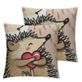 thumbnail image 1 of nygtbtfer Cartoon Couple Hedgehog Pillowcases Cute Animal Love Family Art Design Pillow Case Decorative Throw Pillow Cover for Home Sofa Office White, 1 of 7