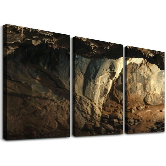 nygtbtfer - Cave System Mountain Altai Landscapes Single Canvas Art Print Box Framed Picture Wall Hanging - Hand - Framed and Ready to Hang 12x16x3pcs