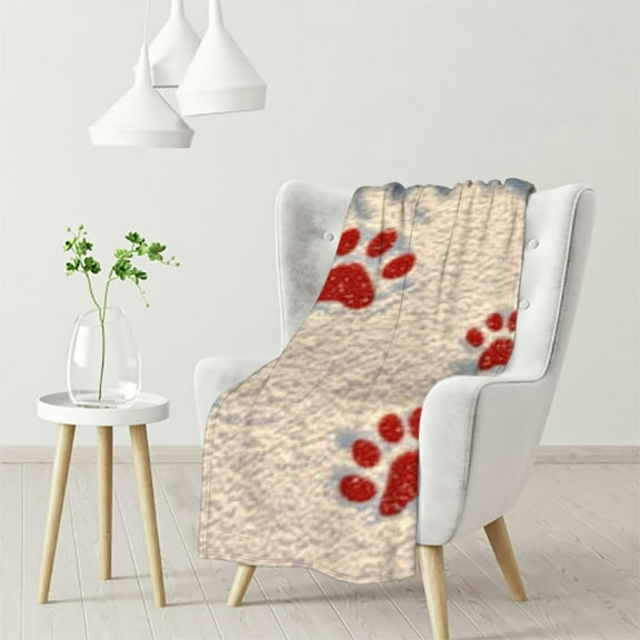 nygtbtfer Christmas Animal Blanket Cute Dog Flannel Blanket Red Snowflake Soft Blanket for Bedding 40x50in