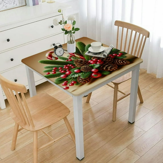 nygtbtfer Christmas Brown Tablecloth, Plastic Tablecovers, Floor Backdrop for Christmas Party Decors