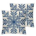 thumbnail image 1 of nygtbtfer Christmas Pillow Covers Blue Christmas Decorations Snowflake Throw Pillow Covers&nbsp;Winter Holiday Decor Cushion Case for Sofa&nbsp; 22x22in, 1 of 7
