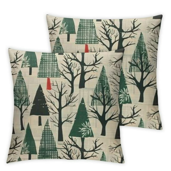 nygtbtfer Christmas Pillow Covers Set of 2, Decorative Throw Pillows Linen Winter Holiday Cushion Case for Sofa Couch Outdoor Decor White
