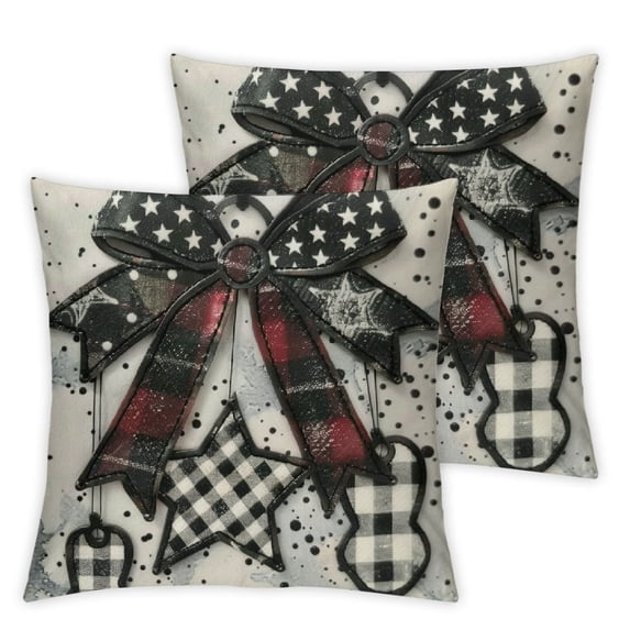 nygtbtfer Christmas Pillow Covers Tree Ball Throw Pillow Case Black White Decorative Cushion Case for Xmas Home Office Room Decor White