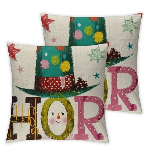 nygtbtfer Christmas Pillow Set of 2, Pink Decorative Throw Pillowcases Holiday Cushion Cases Decoration for Home Party Sofa Couch White