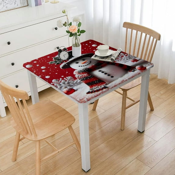 nygtbtfer Christmas Tablecloth , Red Washable Table Cover for Party Picnic Dinner Decor
