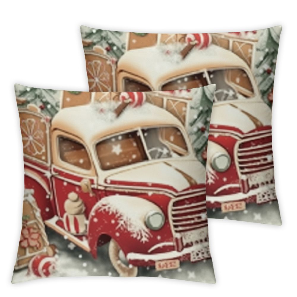 nygtbtfer Christmas Throw Pillow Covers Man House Truck Decorative