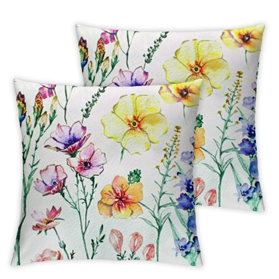 nygtbtfer Colorful Flowers Throw Pillow Print Floral Accent Pillow Cover for Kids Boys Girls Pastoral Style Farmhouse Colored Pillowcase for Office Home Decor,Single Pack 20x20in
