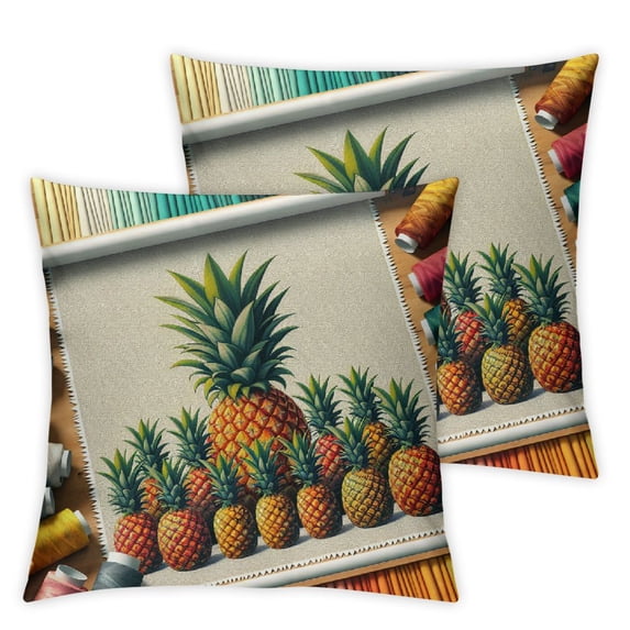 nygtbtfer Colorful Pineapple Throw Pillow Covers Leaves Summer Tropical Cushion Cover Pillow Case for Sofa Couch Bedroom Living Room  White