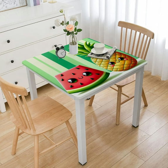 nygtbtfer Colorful Watermelon Lemon Pineapples Round Tablecloth Summer Fruit Table Cloth Polyester Tablecloth Table Cover for Kitchen Outdoor Party Picnic