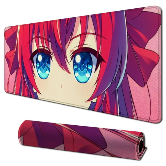 nygtbtfer Comfortable Mouse Pad Gaming Mouse Mat Cute Computer Mouse Pad with Wrist Support Anime Red, Funny Mouse Pads for Work 31.5x11.8 in