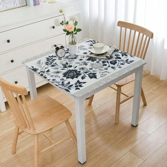nygtbtfer Cotton Linen Tablecloth White Black Fabric Rectangle Dust-Proof for Kitchen Dining Table
