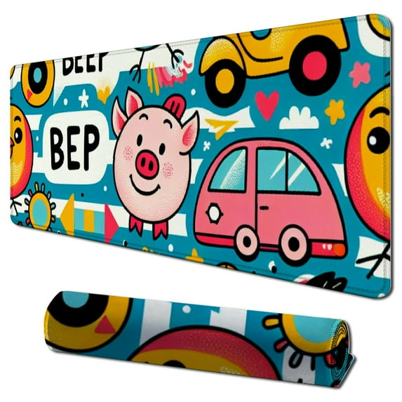 nygtbtfer Cute Farm Animals Gaming Mouse Pad Large Mousepad Extended Computer Keyboard Desk Pad Non-Slip Desk Mats for Work Game Home Office,