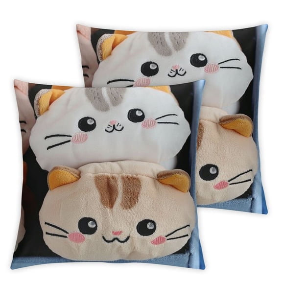 nygtbtfer  Cute Plush Pillow Throw Pillow Removable Stuffed Animal Toys Creative Gifts for Girls (Kitten-Blue) White