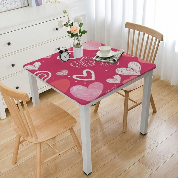 nygtbtfer Cute Table Cloth Round Tablecloth Washable Table Cover for Kitchen Outdoor Valentines Day Decor
