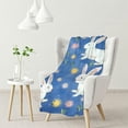 thumbnail image 1 of nygtbtfer Cute White Bunny and Flower Blanket Soft Cozy Flannel Blanket Throw Blanket for Women Bed Couch Sofa Chair Travel  60x80in, 1 of 6
