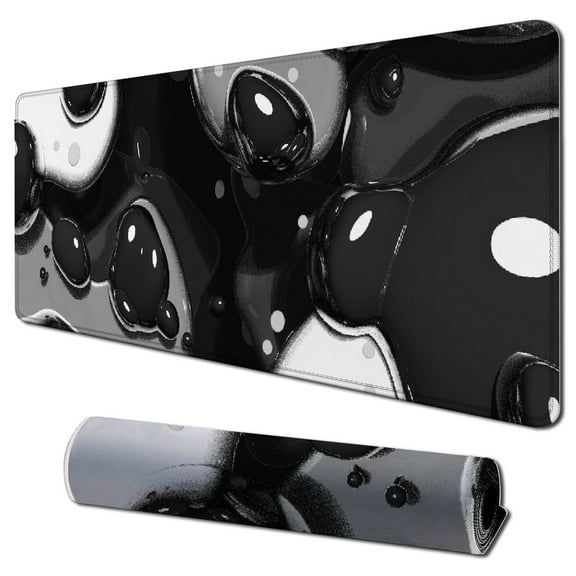 nygtbtfer DRIP Edition XXL Black & White Gaming Mouse Pad - Professional Artisan Mouse Pad - Black & White Gaming Desk Mat Thick Extended XXL Gaming Mouse Pad (Stealth) 31.5x11.8 in