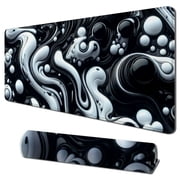 nygtbtfer DRIP Edition XXL Black & White Gaming Mouse Pad - Professional Artisan Mouse Pad - Black & White Gaming Desk Mat Thick Extended XXL Gaming Mouse Pad Stealth 31.5x11.8 in