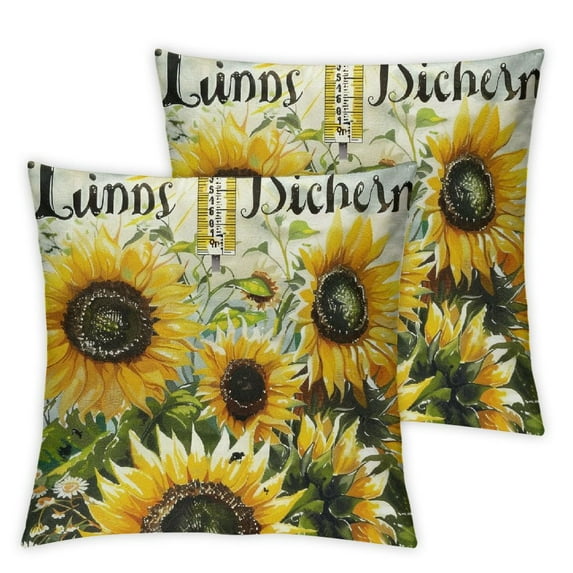 nygtbtfer Decorative Pillow Cover Set of 2, Yellow Black Throw Pillow Cover, Decor for Home Outdoor Sofa Couch, Fall Flower Pillow case (No Insert) White