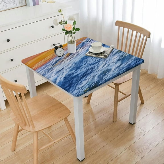 nygtbtfer Decorative Rectangle Table Cloths Snow Mountain Lake Landscape Winter Tablecloth Table Cover for Dining/BBQ/Picnic/Coffee Table 40*40