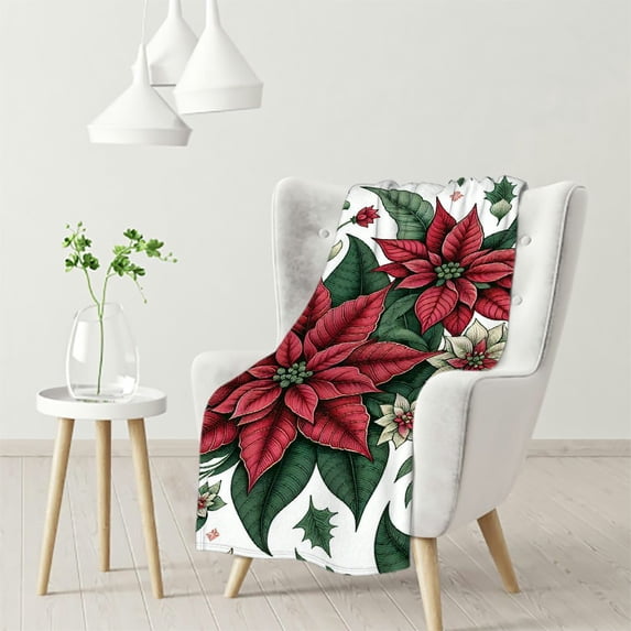 nygtbtfer Decorative Throw Blanket: Soft and Comfy Fleece Christms Décor for Couch Bed, Colored: Red Green White Yellow (Pretty )