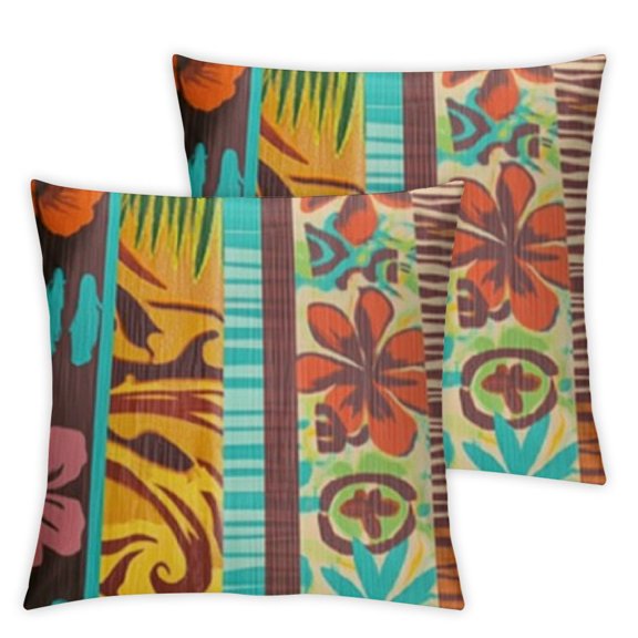 nygtbtfer Decorative Throw Pillow Case Cushion Cover Colorful Ethnic Fish Flower Square Pillowcases 12x12in