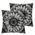 thumbnail image 1 of nygtbtfer Decorative Throw Pillow Cover Flower Mandala Style Pillow Case Square Cushion Cover for Sofa Couch Home Car Bedroom Living Room Decor Black White, 1 of 7