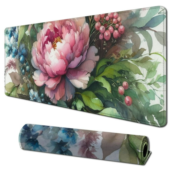 nygtbtfer Desk Mat Desk Mouse Pads Pink Mouse Pad Large, XL Big Computer Keyboard Mouse Mat Desk Pad Mat with Stitched Edge for Women Home Office Decor Deskmat 31.5x11.8 in