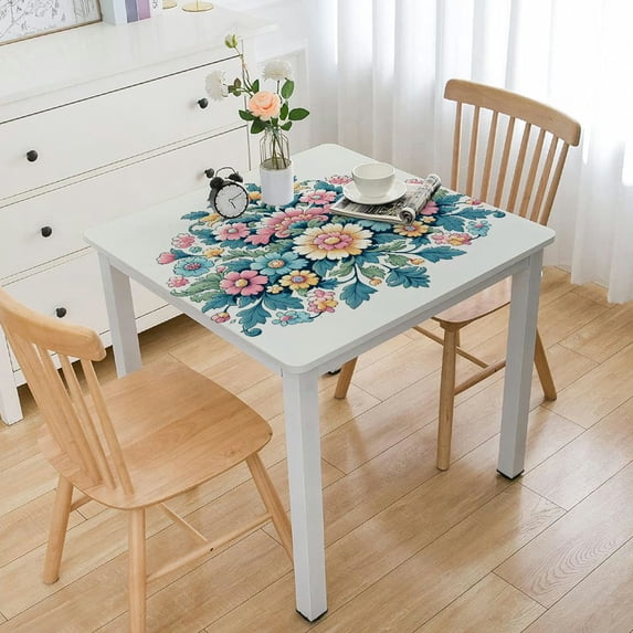 nygtbtfer Eggs Tablecloth Oil Proof Polyester Table Cloth Cover Decor for Home Dining Outdoor,Parties,Elastic Edge White