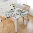 thumbnail image 1 of nygtbtfer Elastic Edge Fitted Square Tablecloth, Colorful Wildflowers  Wipe Clean Polyester Table Cover, for Indoor Restaurant or Outdoor Patio Party Dining White, 1 of 7