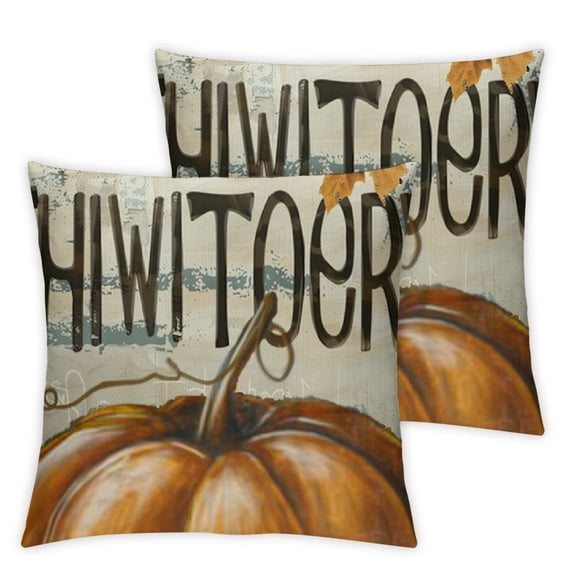 nygtbtfer Fall Decor Pillow Covers Gray Pumpkin Farmhouse Throw Pillow Case Happy Harvest Hello Pumpkin Farm Truck Decorative Cushion Cover for Autumn Thanksgiving Home Sofa Decor White