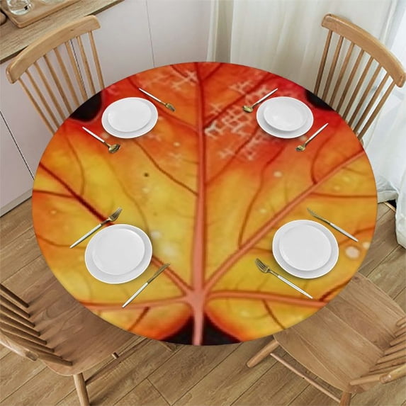 nygtbtfer Fall Round Tablecloth Round Fitted Table Cover with Outdoor Circle Table Cloths for Kitchen Dining Party Picnic Indoor Patio Decor 38-42