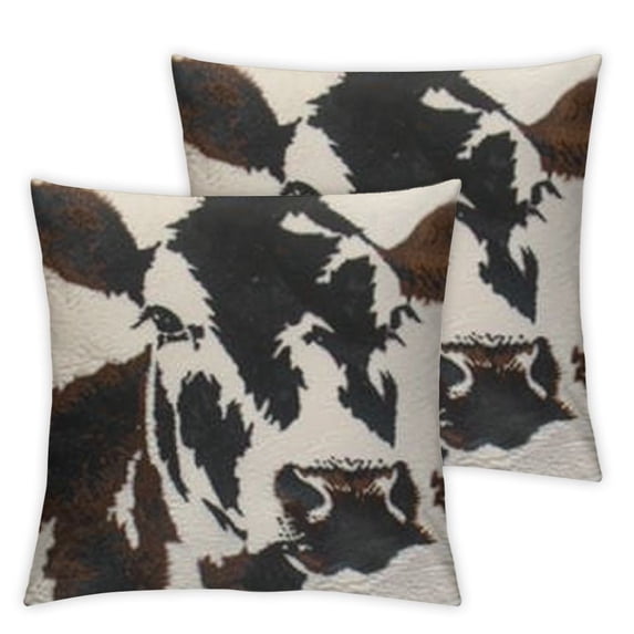 nygtbtfer Farm Animal Skin hide Faux Fur Throw Pillow Covers Farm Decor Pillow Cover Soft Plush for Sofa Home Couch Brown White Black White