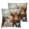 thumbnail image 1 of nygtbtfer Farm Animals Throw Pillow Covers set of 2,Garden Windmill Decor Farmhouse Pillow Covers Rustic Lodge Cabin Cushion Covers Wildlife Animal Farm House Cottage Accent Pillow Cases White, 1 of 7