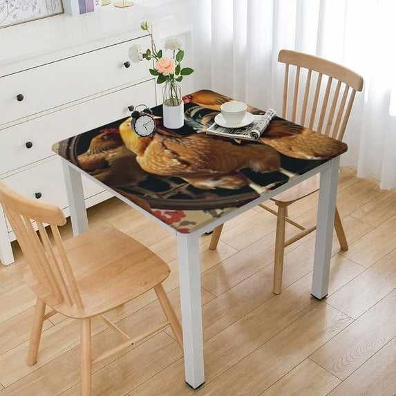 nygtbtfer Farm Rooster  Tablecloth  Circle Tablecloth Indoor and Outdoor Table Cover for Dining Party Decor 36*36