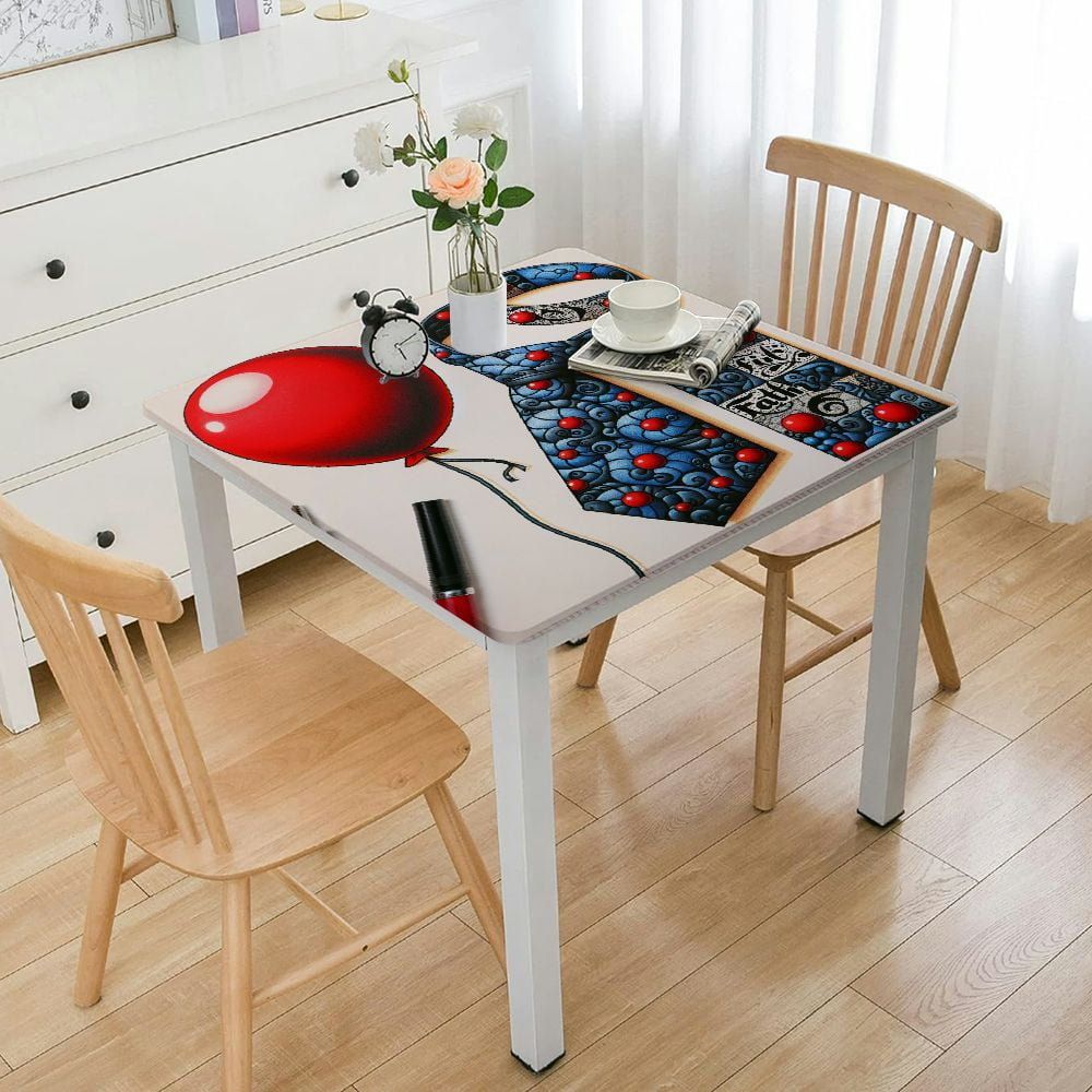 nygtbtfer Father's Holiday Round Tablecloth Fitted Table Cover, Elastic