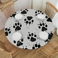 thumbnail image 1 of nygtbtfer Fitted Tablecloth Animal Tracks Paw Footprints Round Tablecloths with Elastic Edge  38-42, 1 of 8