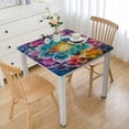 thumbnail image 1 of nygtbtfer Fitted Tablecloth with Elastic Edge, Ethnic Flower Waterproof Table Cover Wipeable Table Cloths for Outdoor Indoor Patio Picnic, Fits Tables up to 36*36, 1 of 8