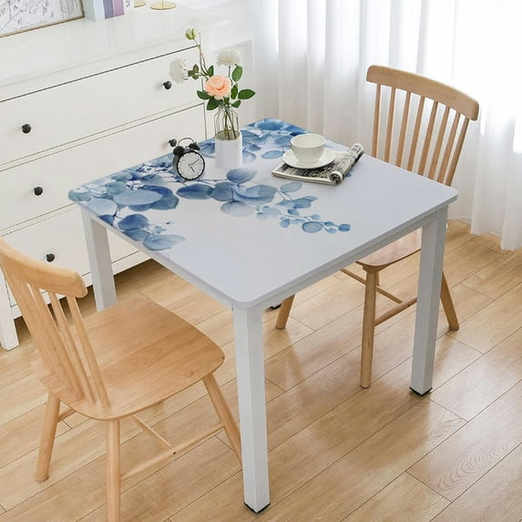 nygtbtfer Fitted Tablecloth Elastic Edged Table Cover,Watercolor Abstract Botanical Leaves Wipeable Table Cloths for Kitchen Dining Party Fit up Tables,Hanging Foliage on White